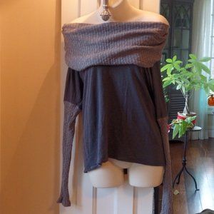 Michael Stars mixed pattern oversized cowl neck sweater o/s
